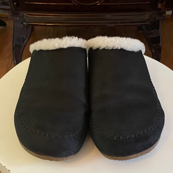JENNI KAYNE Shearling-Lined Moc Clog in Black Suede Size 40 - Picture 3 of 6